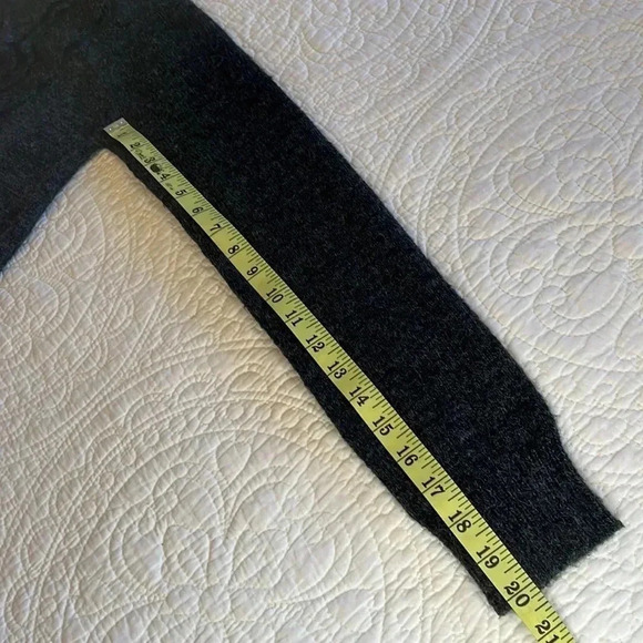 NWT Wool Blend Sweater Womens Large Gray Cropped Cottagecore Feminine Ruffle - Picture 12 of 16